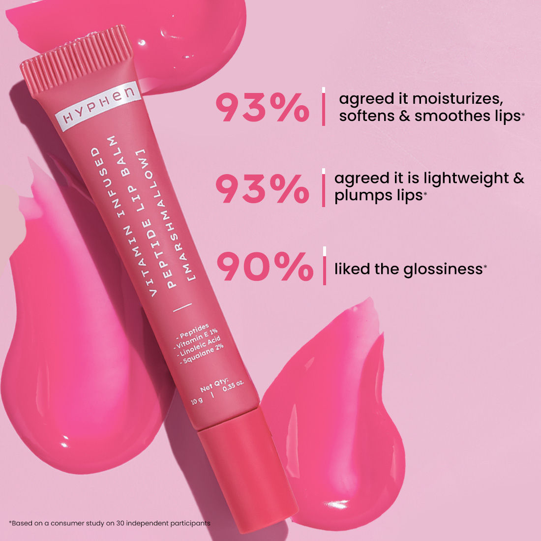 Hyphen By Kriti Sanon Marshmallow Vitamin Infused Peptide Lip Balm, Hydrate & Moisturize, Smoothen Lips & Repair Moisture Barrier 