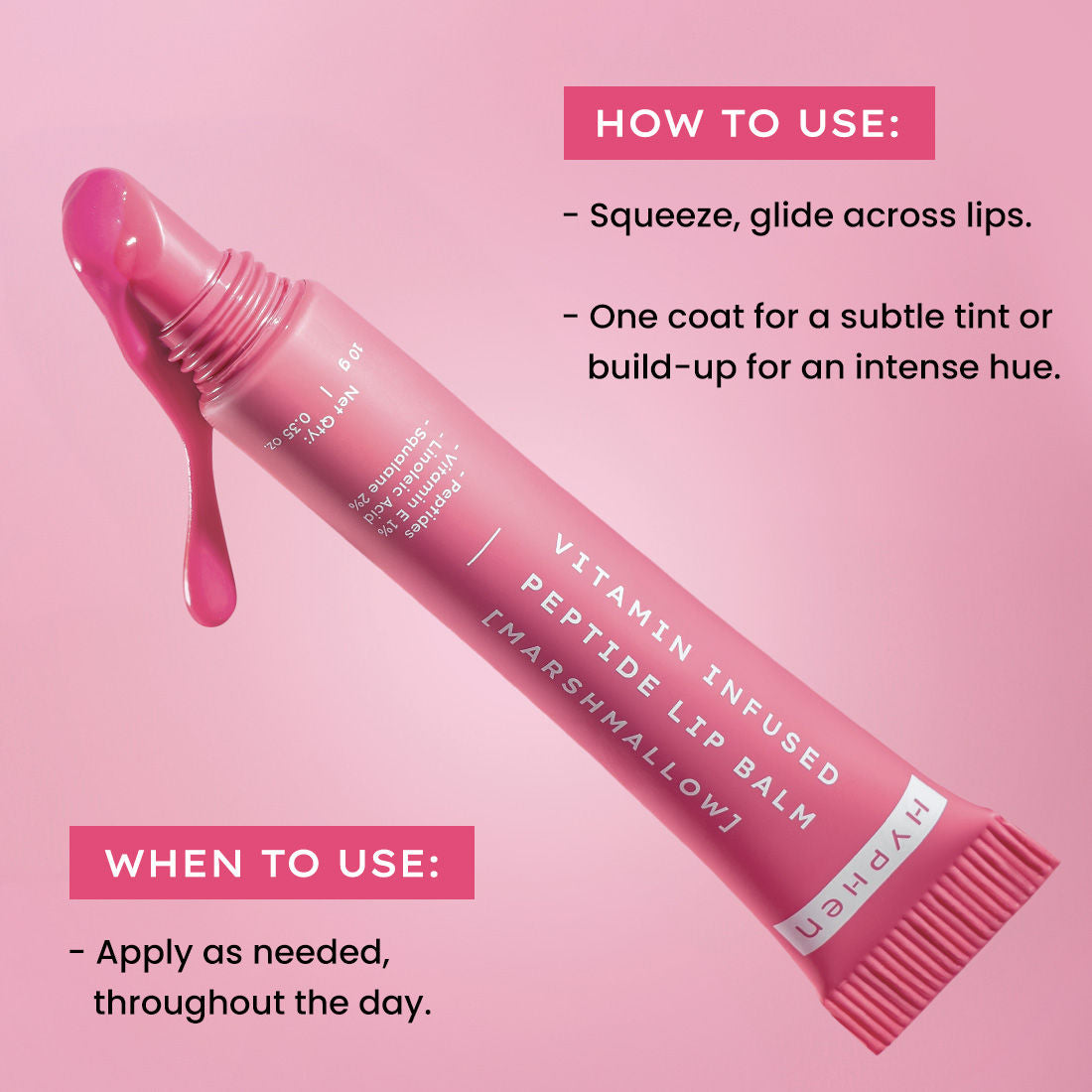 Hyphen By Kriti Sanon Marshmallow Vitamin Infused Peptide Lip Balm, Hydrate & Moisturize, Smoothen Lips & Repair Moisture Barrier 