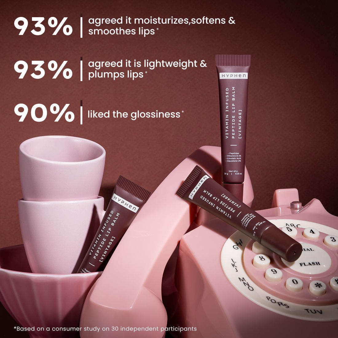 Hyphen By Kriti Sanon Vintage Vitamin Infused Peptide Lip Balm, Hydrate & Moisturize, Smoothen Lips & Repair Moisture Barrier 