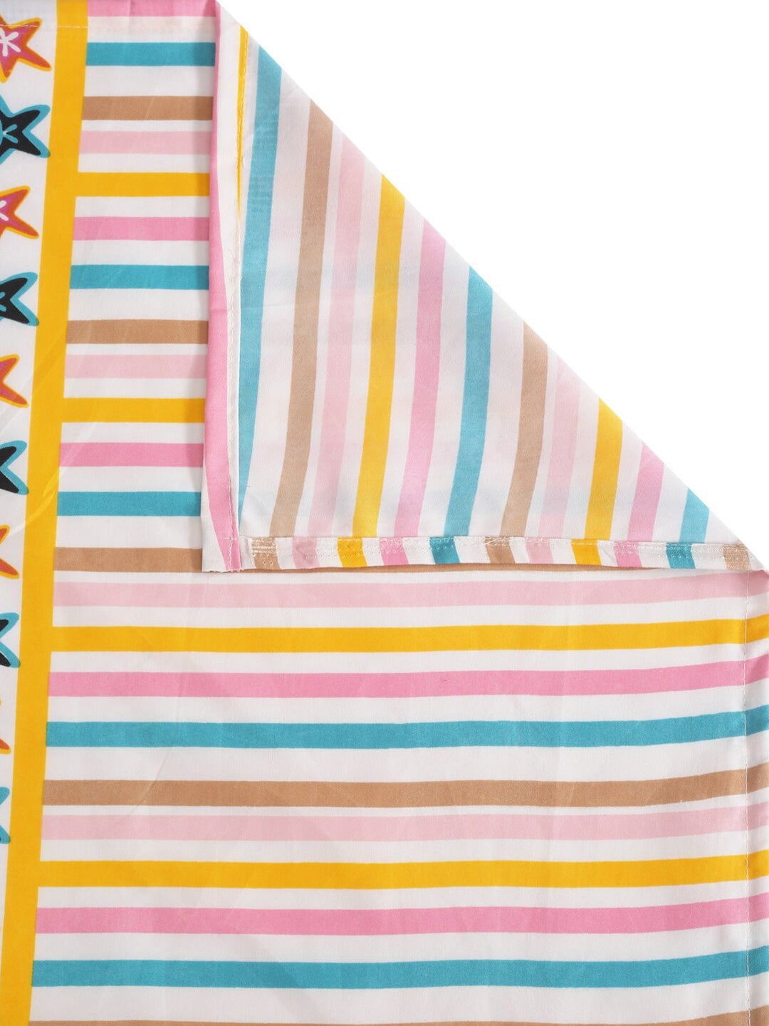 Home Sizzler Pink & Blue Cartoon 210 TC Cotton Bedsheet with Pillow Covers 