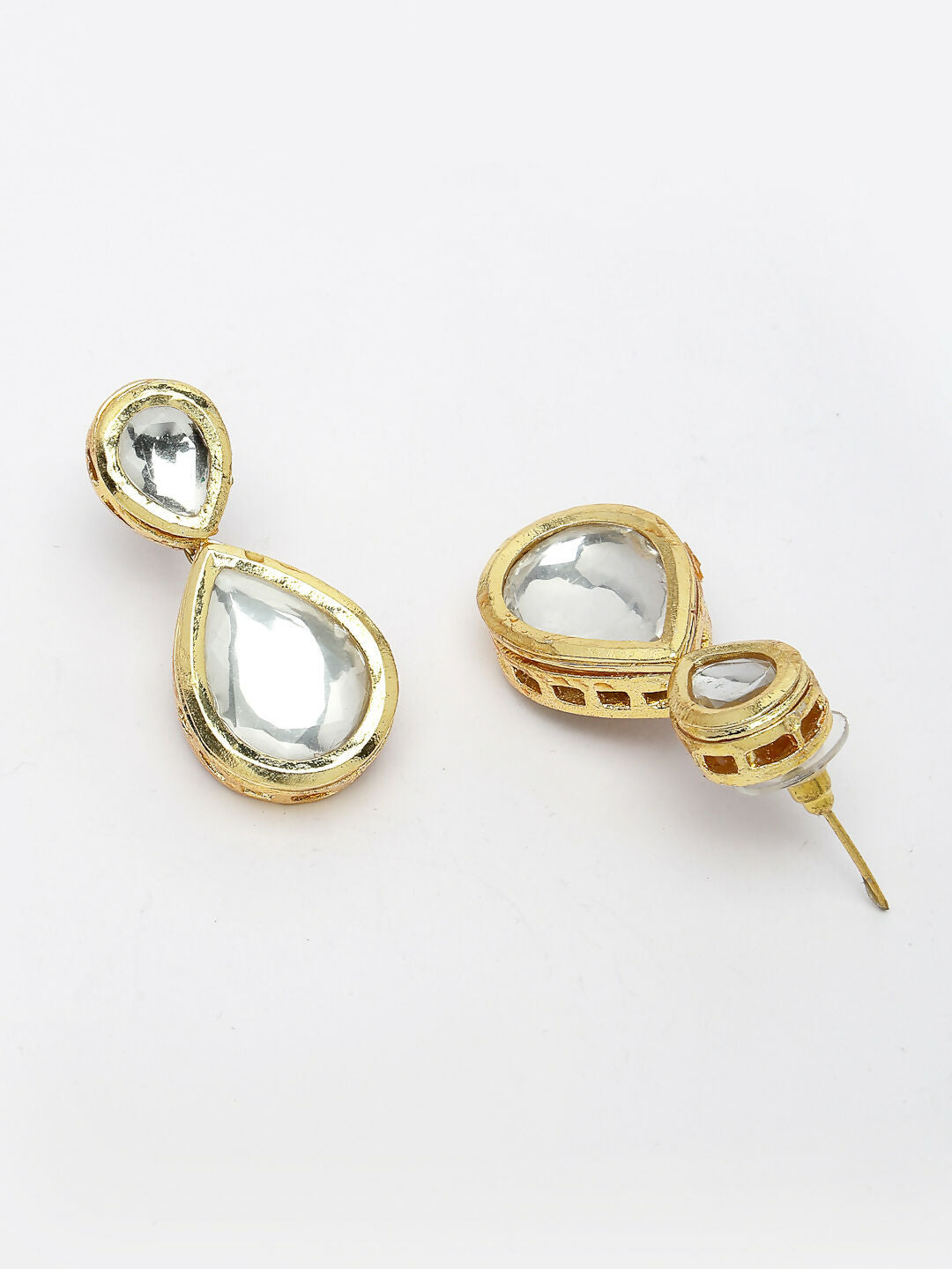 NVR Women's Gold Kundan-Studded Handcrafted Jewellery Set - Grab2buy