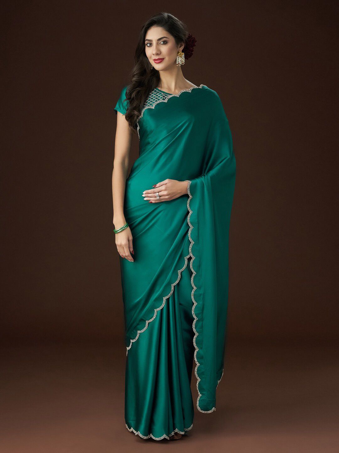 kasee Embellished Satin Saree