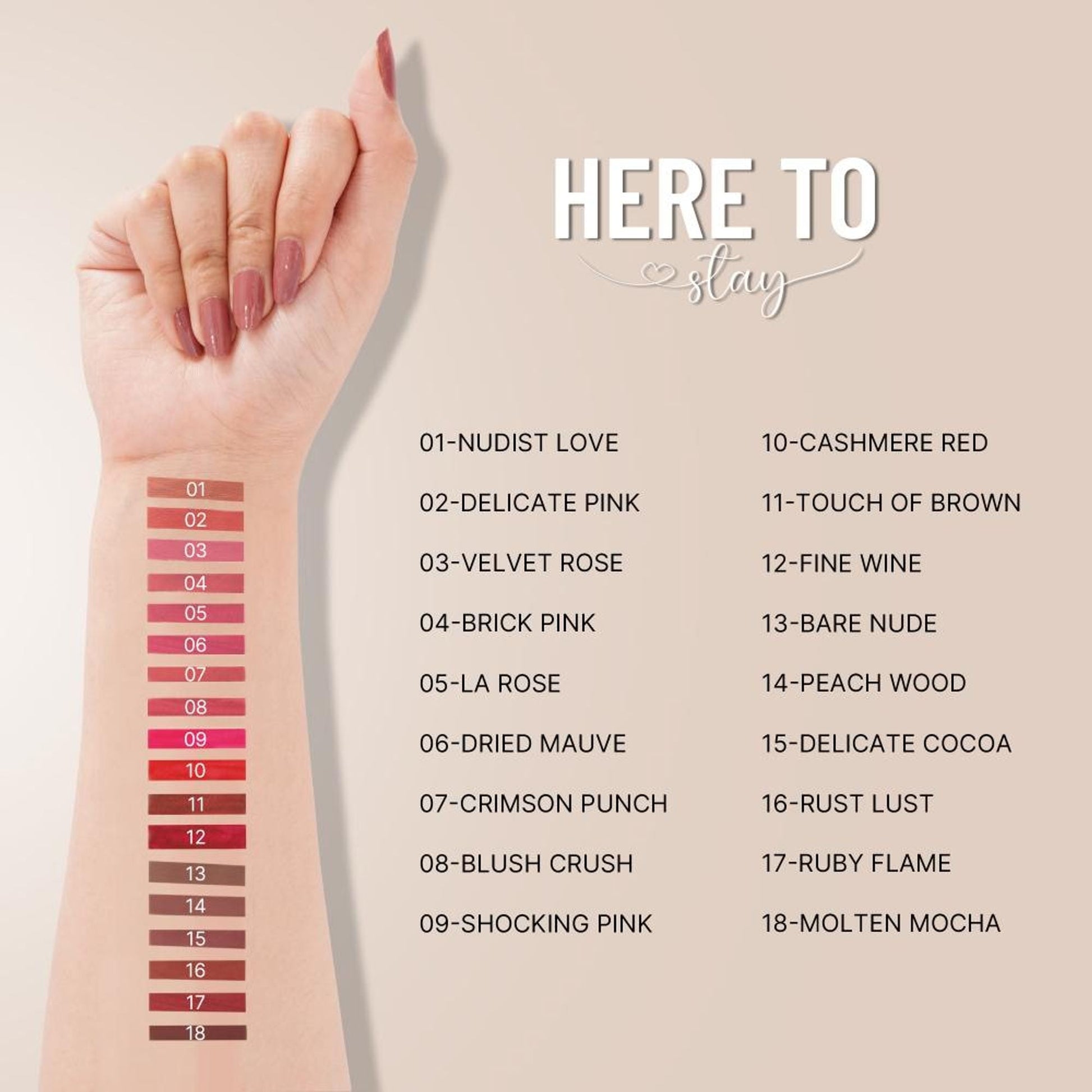 Swiss Beauty Select Here To Stay Kiss Proof Liquid Matte Lipstick With Vitamin E - 13 Bare Nude
