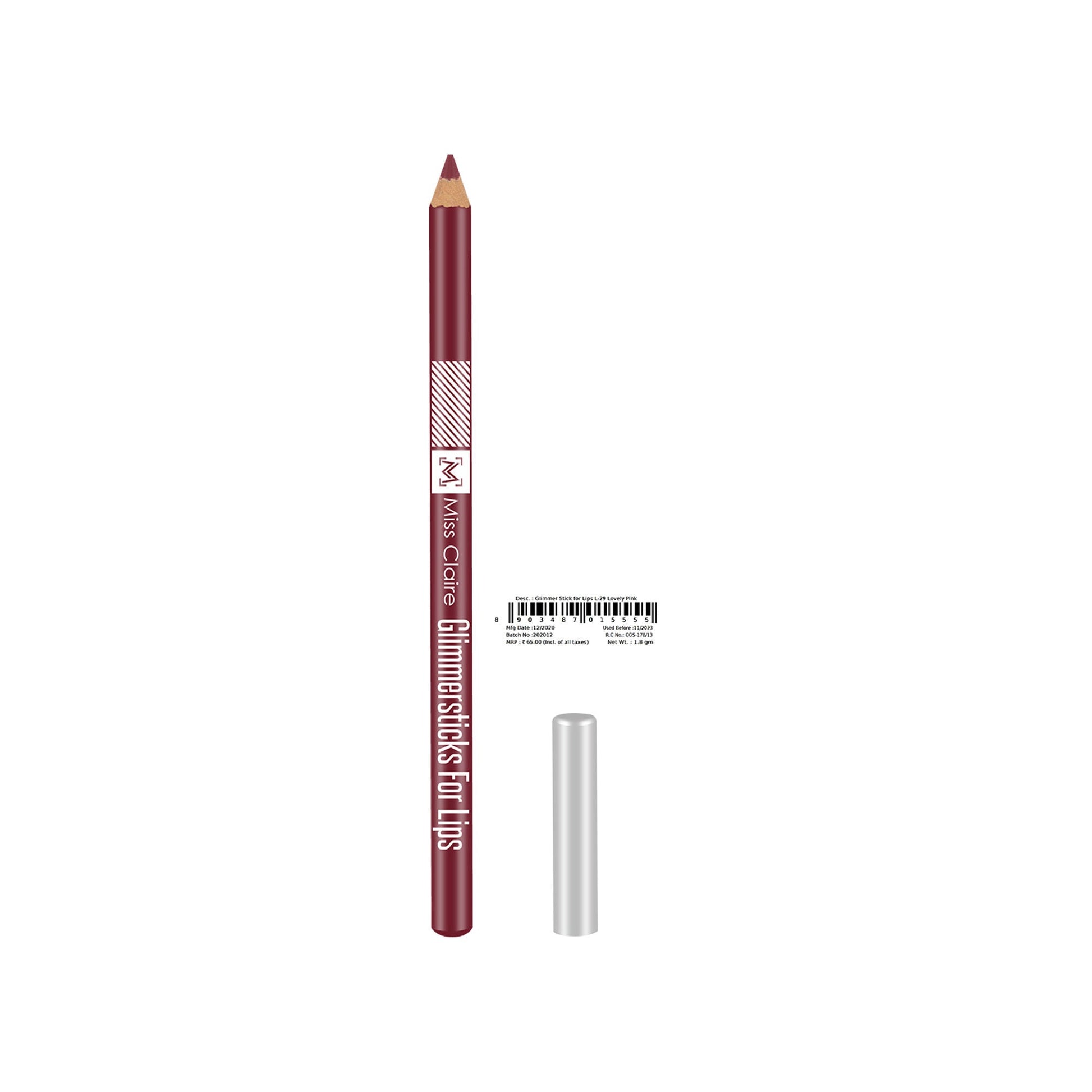 Miss Claire Glimmersticks For Lips - Lovely Pink L-29