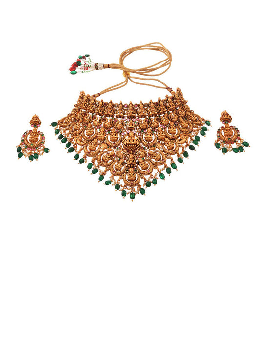 Saraf RS Jewellery Gold-Plated Stone-Studded Jewellery Set - Grab2buy