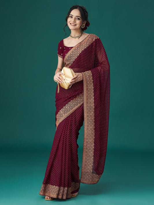 kasee Embroidered Polka Dots Sarees