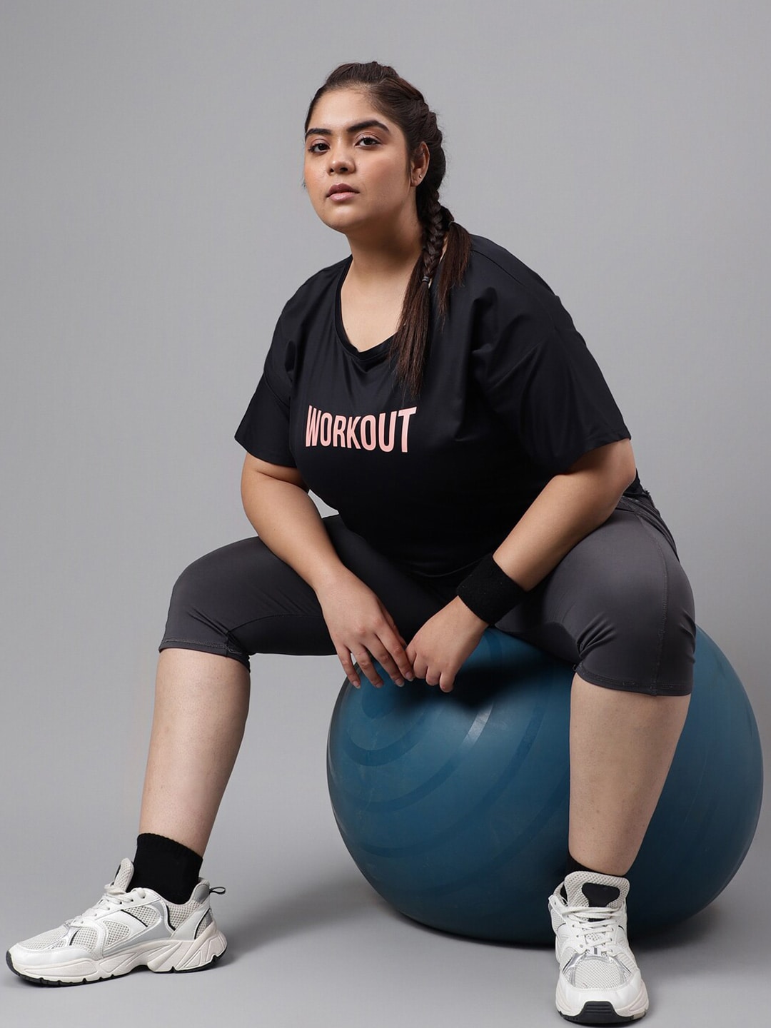 MKH Plus Size Typography Printed Dri-FIT T-shirt 