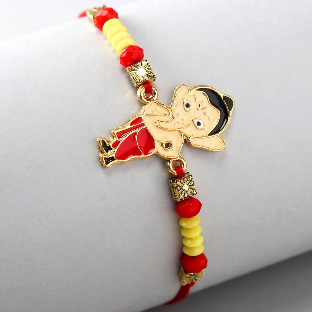 Cute Ganesha Rakhi & Almonds Jar