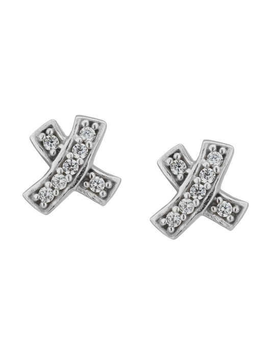 Gold-Polished Cz Circular Half Hoop Earring For Women - Wahe Jewels