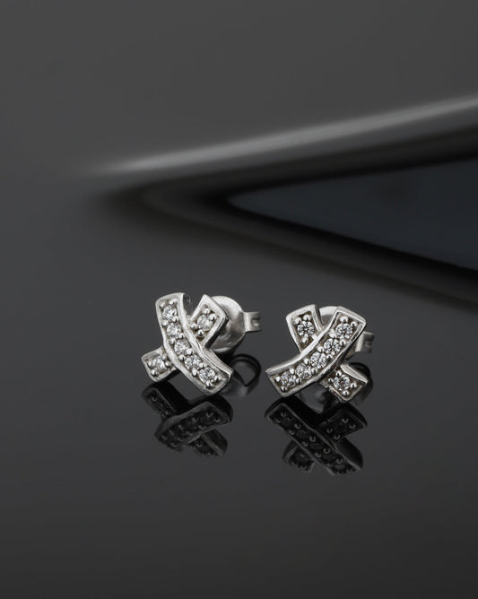 Gold-Polished Cz Circular Half Hoop Earring For Women - Wahe Jewels