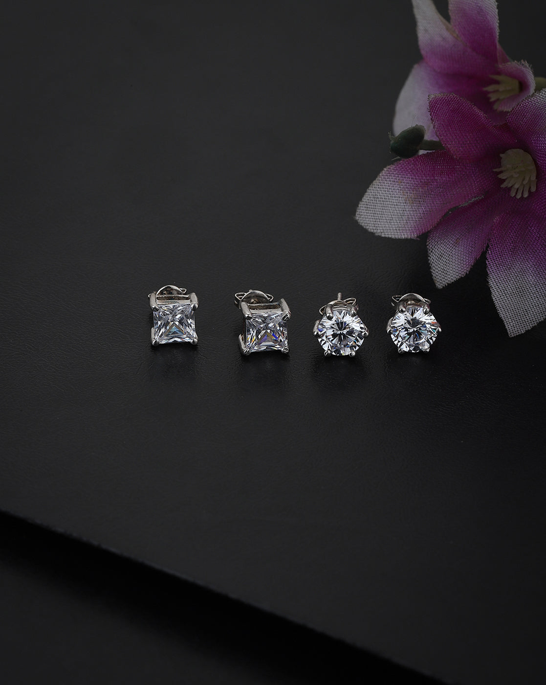 Gold-Polished Cz Square Drop Earring For Women - Wahe Jewels Noz2Toz