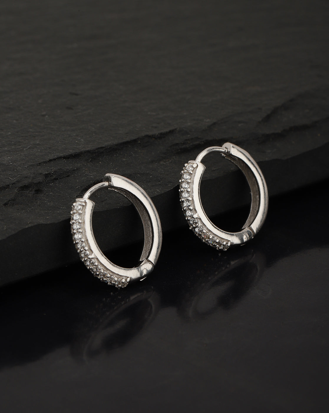 Black Toned With Cz Fancy Stud Earring For Men - Wahe Jewels Noz2Toz