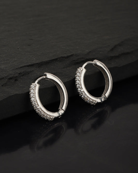 Black Toned With Cz Fancy Stud Earring For Men - Wahe Jewels Noz2Toz