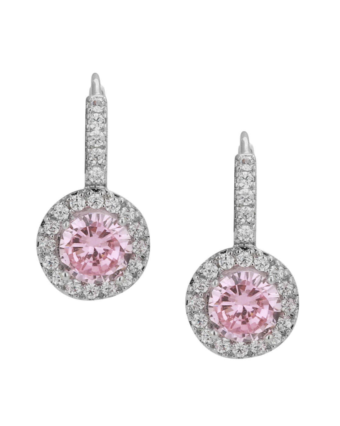 Premium Cz With Rhodium Plated Contemporary Stud Earring - Wahe Jewels Noz2Toz