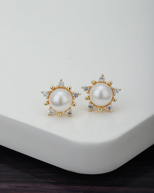 Gold-Polished & Quartz Stone Key Drop Earring For Women - Wahe Jewels