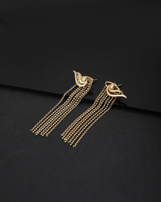 Rhodium Plated Drop Earring With Dangling Pearl For Women - Wahe Jewels