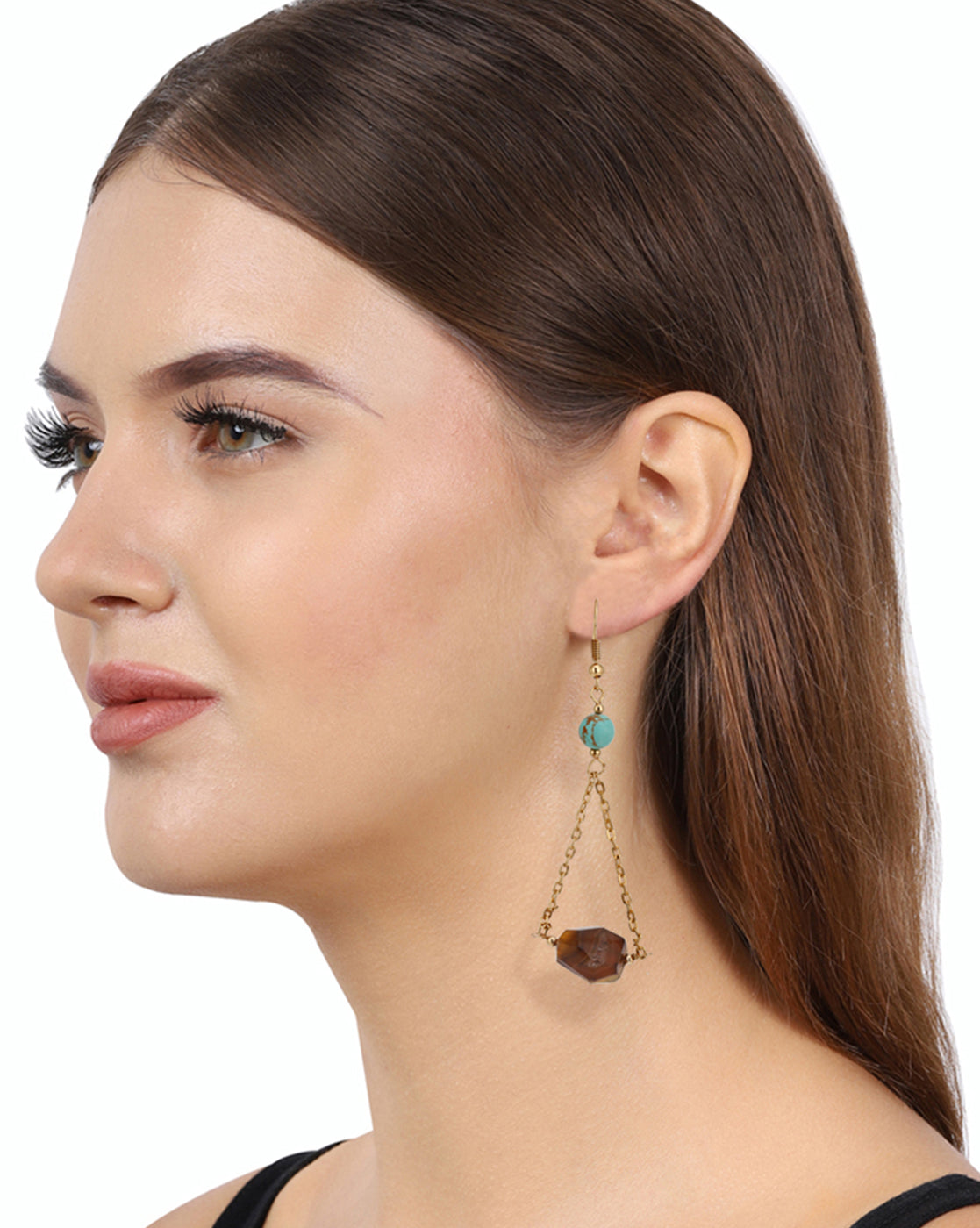 Rhodium Plated With Cz Drop Earring For Women - Wahe Jewels Noz2Toz