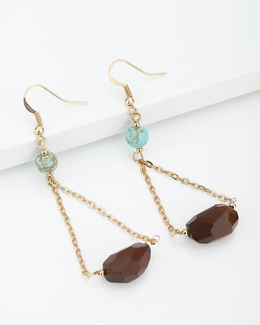 Rhodium Plated With Cz Drop Earring For Women - Wahe Jewels Noz2Toz