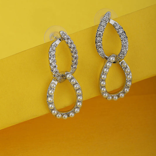 Gold-Polished With Cz Textured Heart Stud Earring - Wahe Jewels Noz2Toz