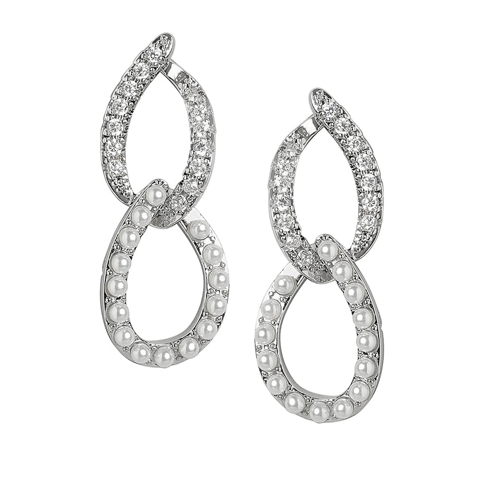 Gold-Polished With Cz Textured Heart Stud Earring - Wahe Jewels Noz2Toz