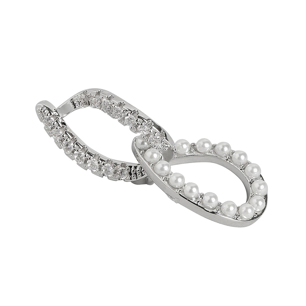 Gold-Polished With Cz Textured Heart Stud Earring - Wahe Jewels Noz2Toz