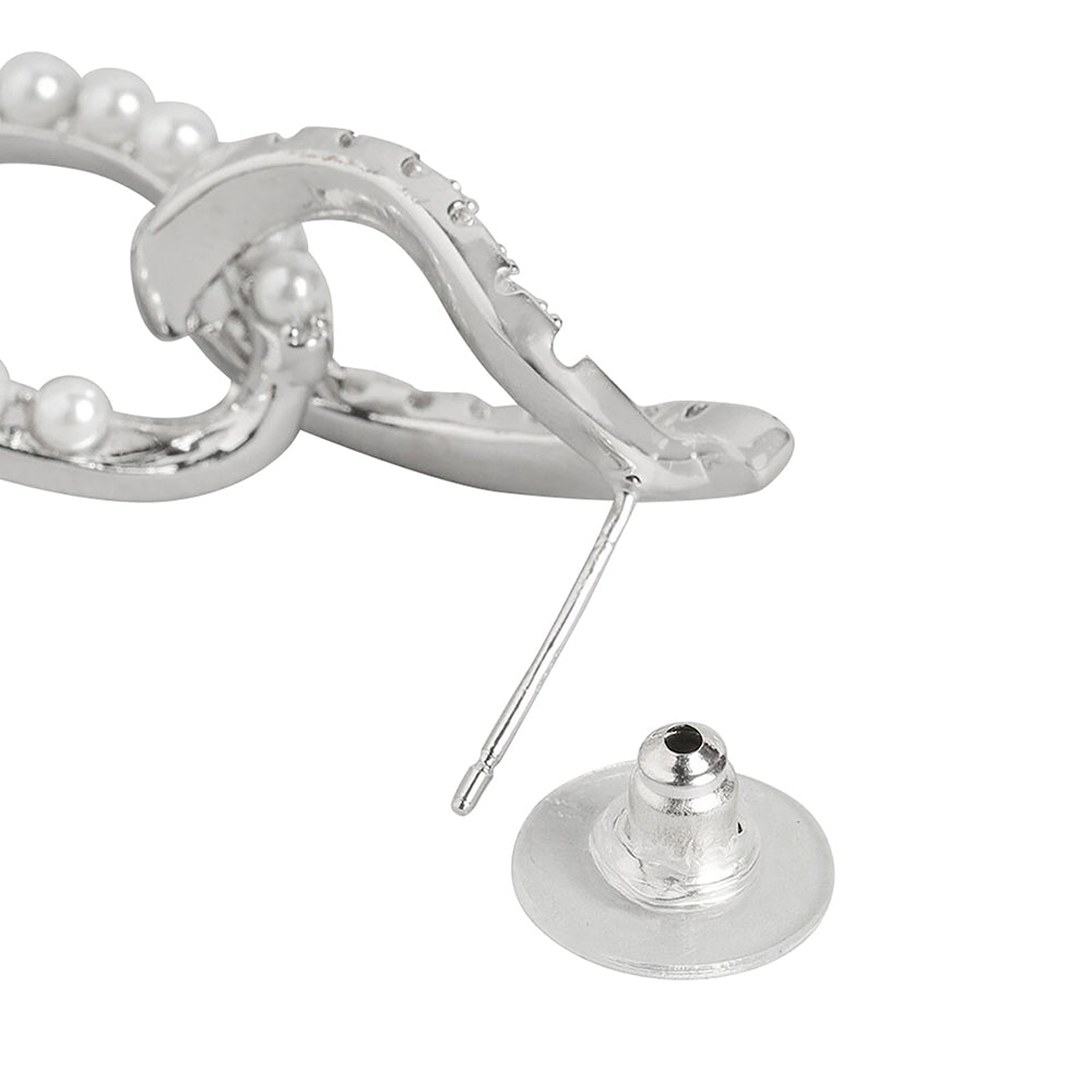 Gold-Polished With Cz Textured Heart Stud Earring - Wahe Jewels Noz2Toz