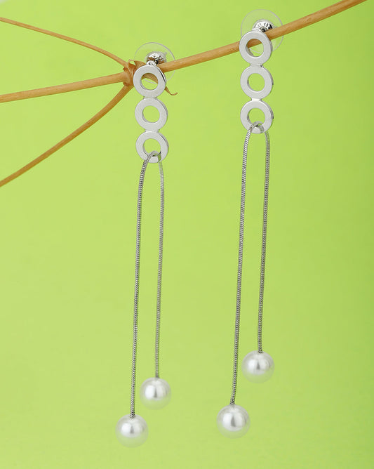 Gold-Polished With Cz Dangling Bar Drop Earring - Wahe Jewels Noz2Toz