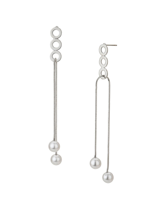 Gold-Polished With Cz Dangling Bar Drop Earring - Wahe Jewels Noz2Toz