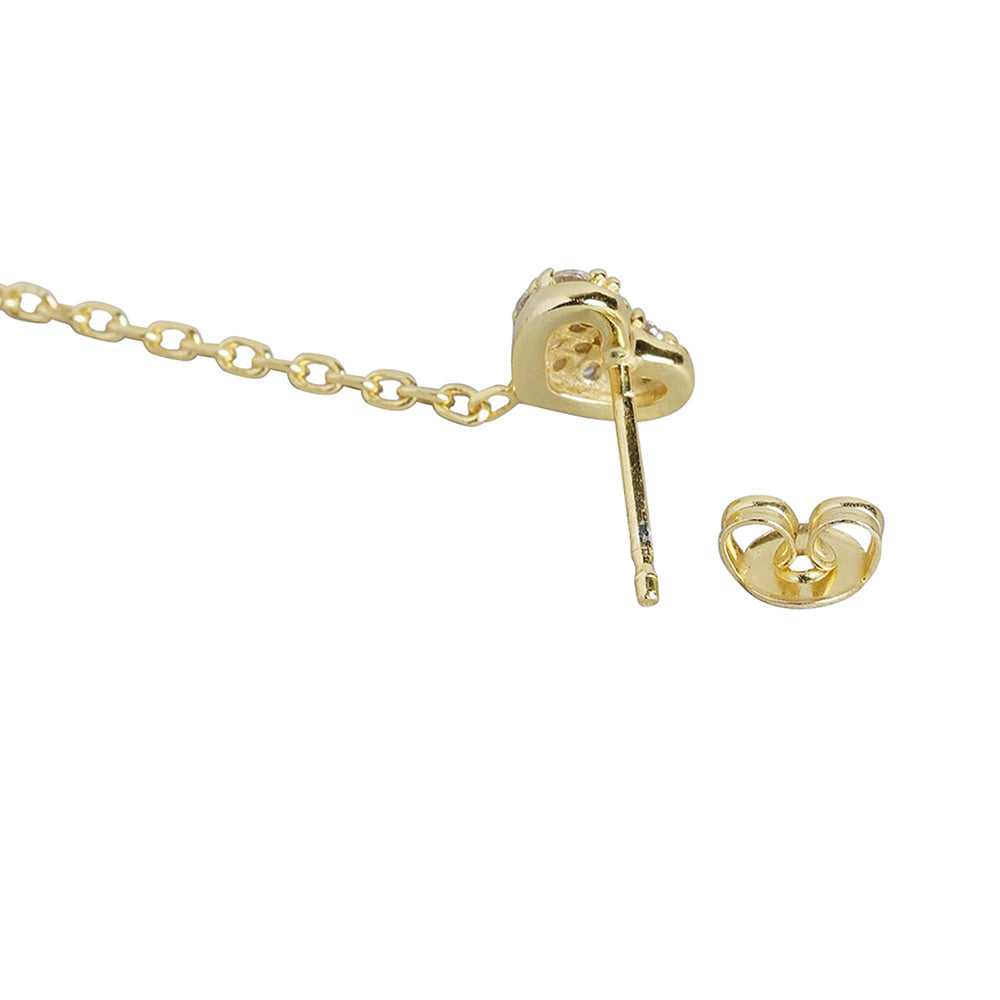 Women'S Brass Gold-Polished Heart Shaped Studs Earrings - Wahe Jewels Noz2Toz