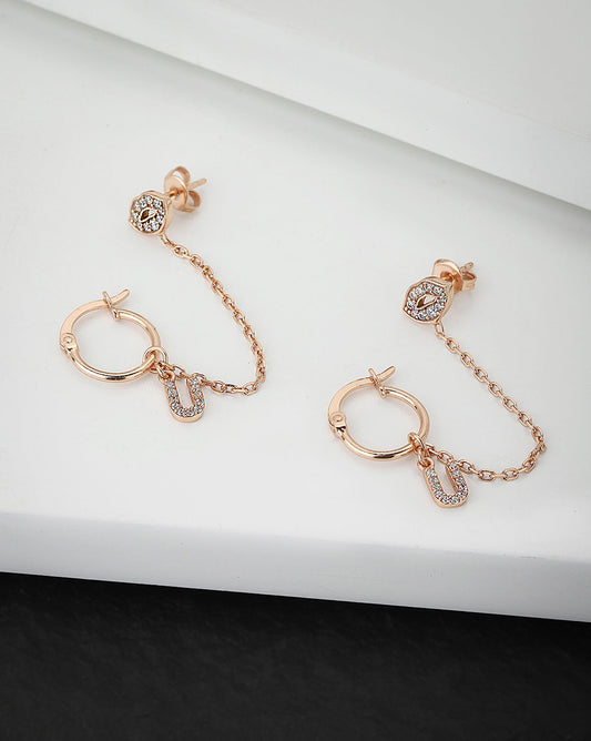 Gold-Polished With Enamel Square Drop Earring For Women - Wahe Jewels