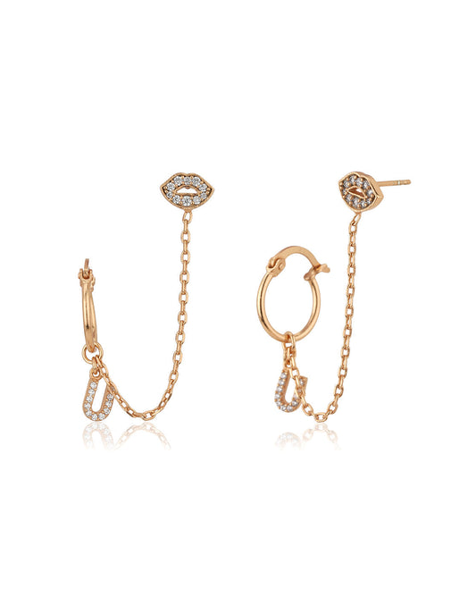 Gold-Polished With Enamel Square Drop Earring For Women - Wahe Jewels