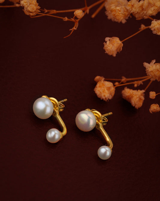 Gold-Polished Maroon Stone Circular Stud Earring For Women - Wahe Jewels