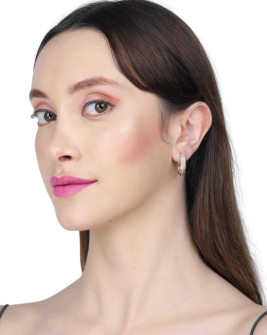 Silver Toned Cz With Pearl Studded Stud Earring For Women - Wahe Jewels Noz2Toz