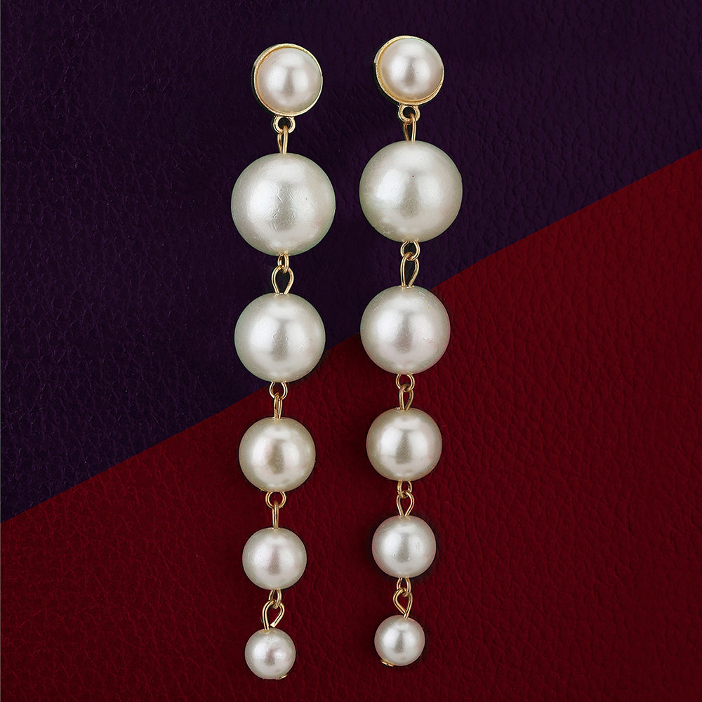 Gold-Polished With Heart Drop Earring - Wahe Jewels Noz2Toz