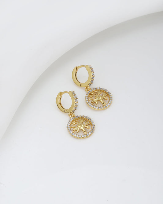 Gold-Polished With Cz Oval Drop Earring For Women - Wahe Jewels