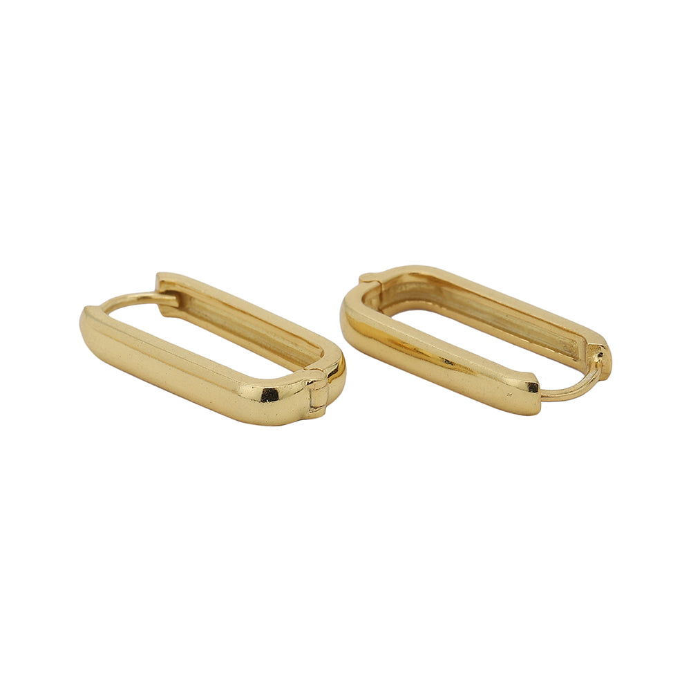 Women'S Gold Western Brass Na Fish Hook Ear Wire Gold-Polished Single Oval Drop Earrings - Wahe Jewels Noz2Toz