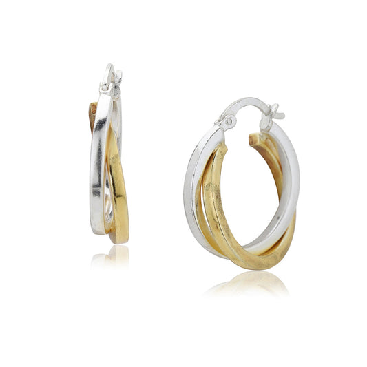 Women'S Gold Western Brass Na Fish Hook Ear Wire Rhodium - Polished Single Circular Hoop Earrings - Wahe Jewels