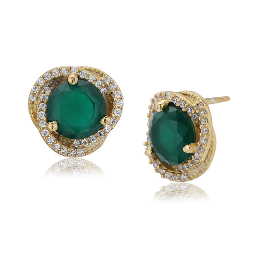 Women'S Gold Western Brass Cubic Zirconia Post And Back Gold-Polished Single Gold-Polished Contemporary Studs Earrings - Wahe Jewels Noz2Toz