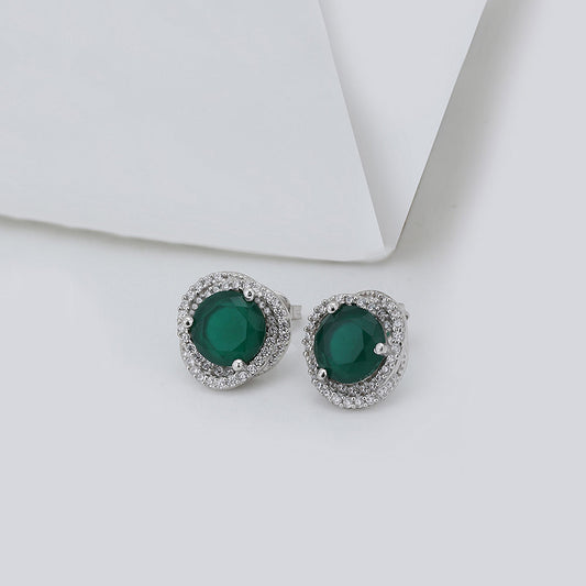 Women'S Silver Western Brass Cubic Zirconia Post And Back Rhodium - Plated Single Contemporary Rhodium - Plated Studs - Wahe Jewels | Grab2Buy