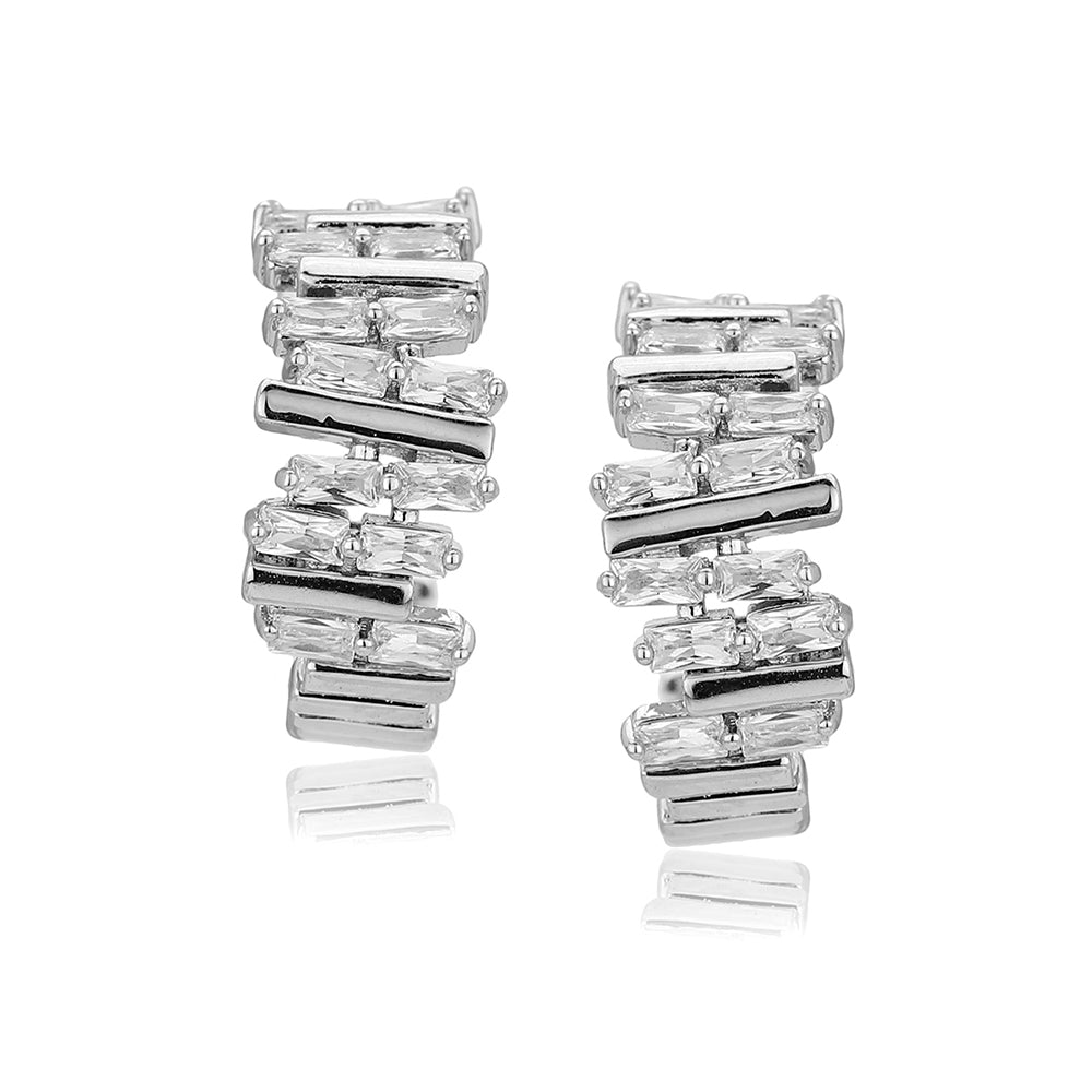 Premium Gold-Polished With Pearl Half Hoop Earring For Women - Wahe Jewels Noz2Toz