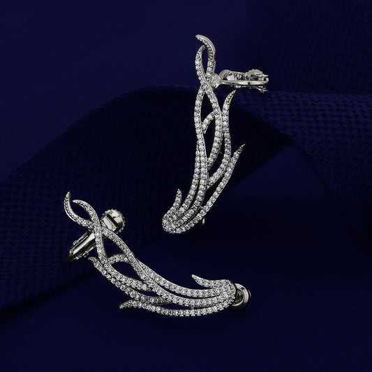 Gold-Polished With Cz Fancy Petite Stud Earring For Women - Wahe Jewels Noz2Toz