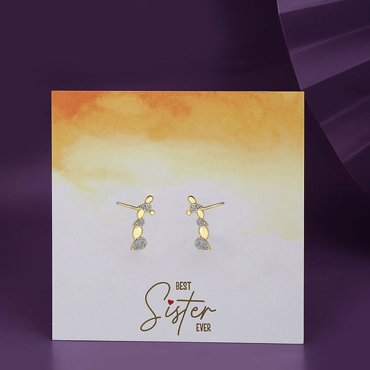 925 Sterling Silver Gold-Polished Circular Hoop Earring - Wahe Jewels