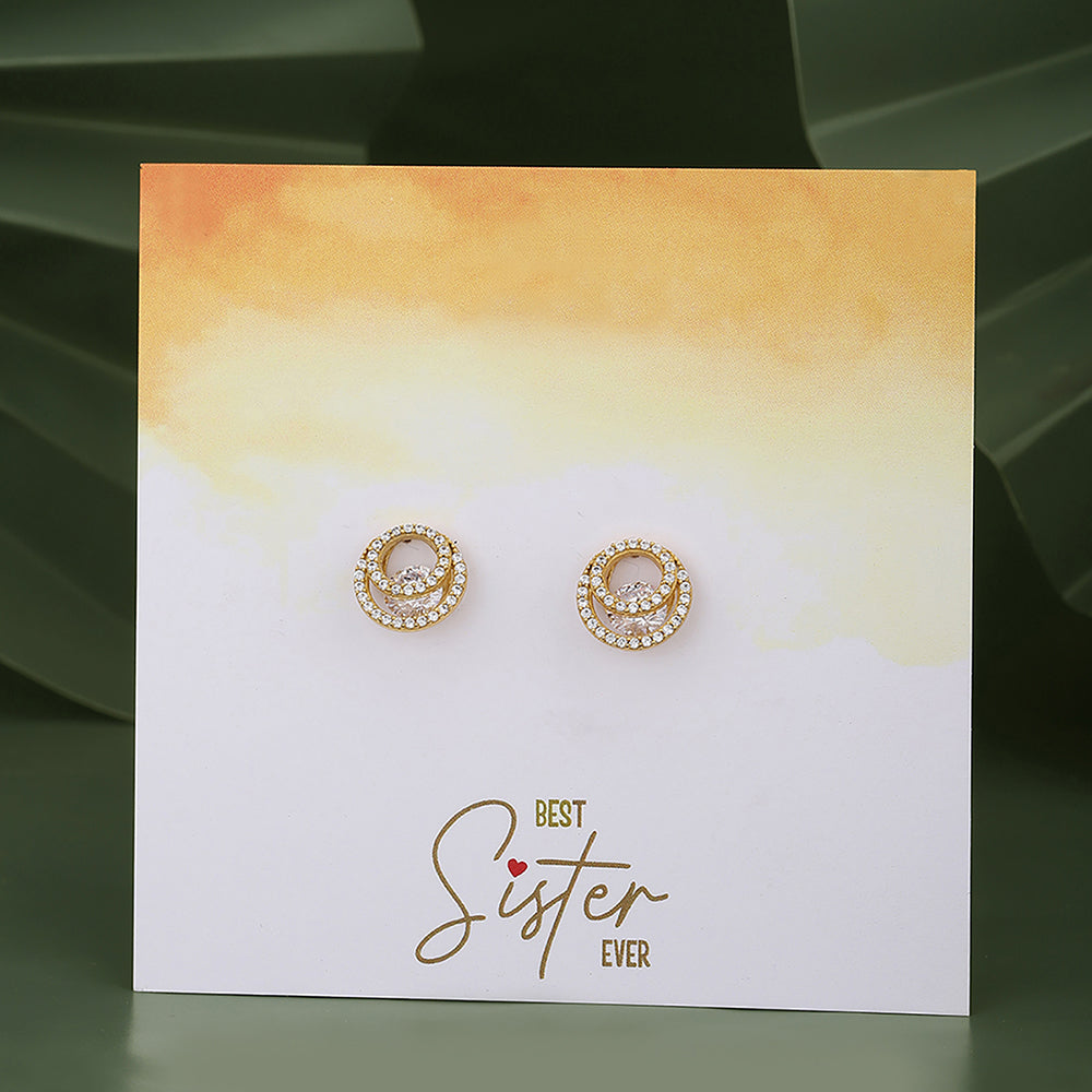 Gold-Polished Cz Pineapple Drop Earring For Women - Wahe Jewels Noz2Toz