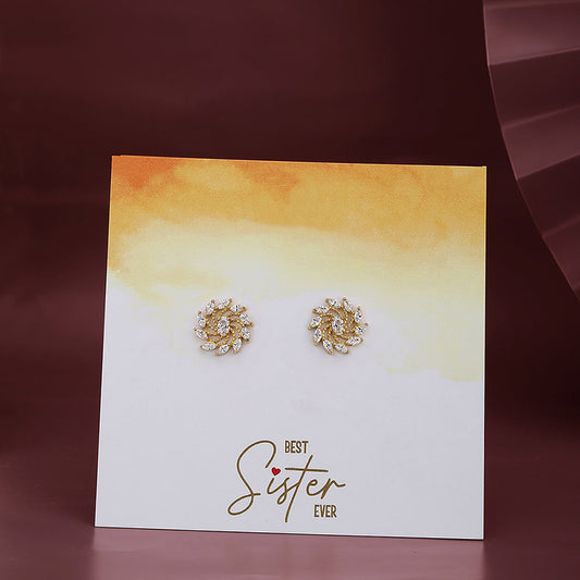 Premium Green With Gold-Polished Cz Hoop Earring For Women - Wahe Jewels Noz2Toz