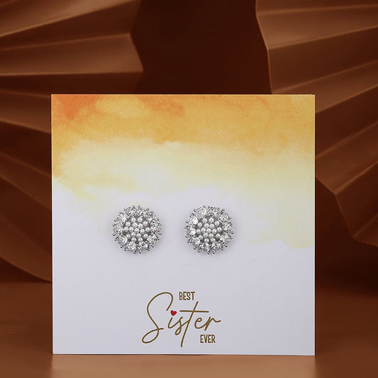 925 Sterling Silver Rose Gold-Polished Cz Heart Drop Earring For Women - Wahe Jewels