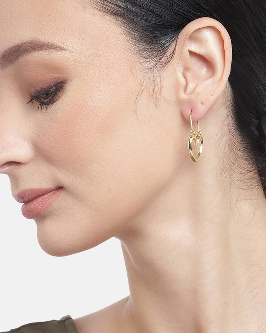 Gold-Polished Enamel With Glass Beads Circular Drop Earring For Women - Wahe Jewels