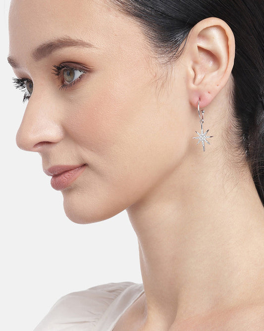 Rose Gold-Polished Heart Cz Hoop Earring For Women - Wahe Jewels Noz2Toz