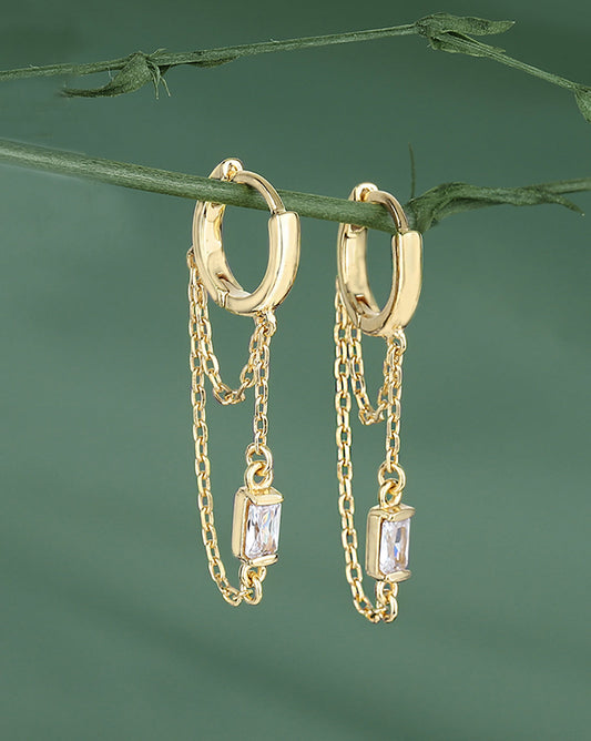 Set Of 3 Gold-Polished With Cz Stud Earring For Girls - Wahe Jewels
