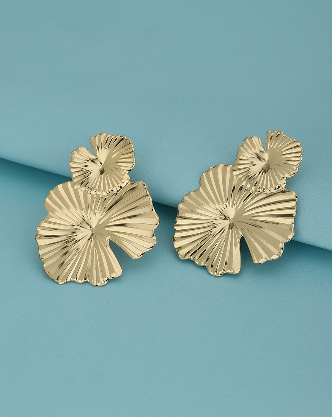 Gold-Polished Double Bar Hoop Earring - Wahe Jewels Noz2Toz