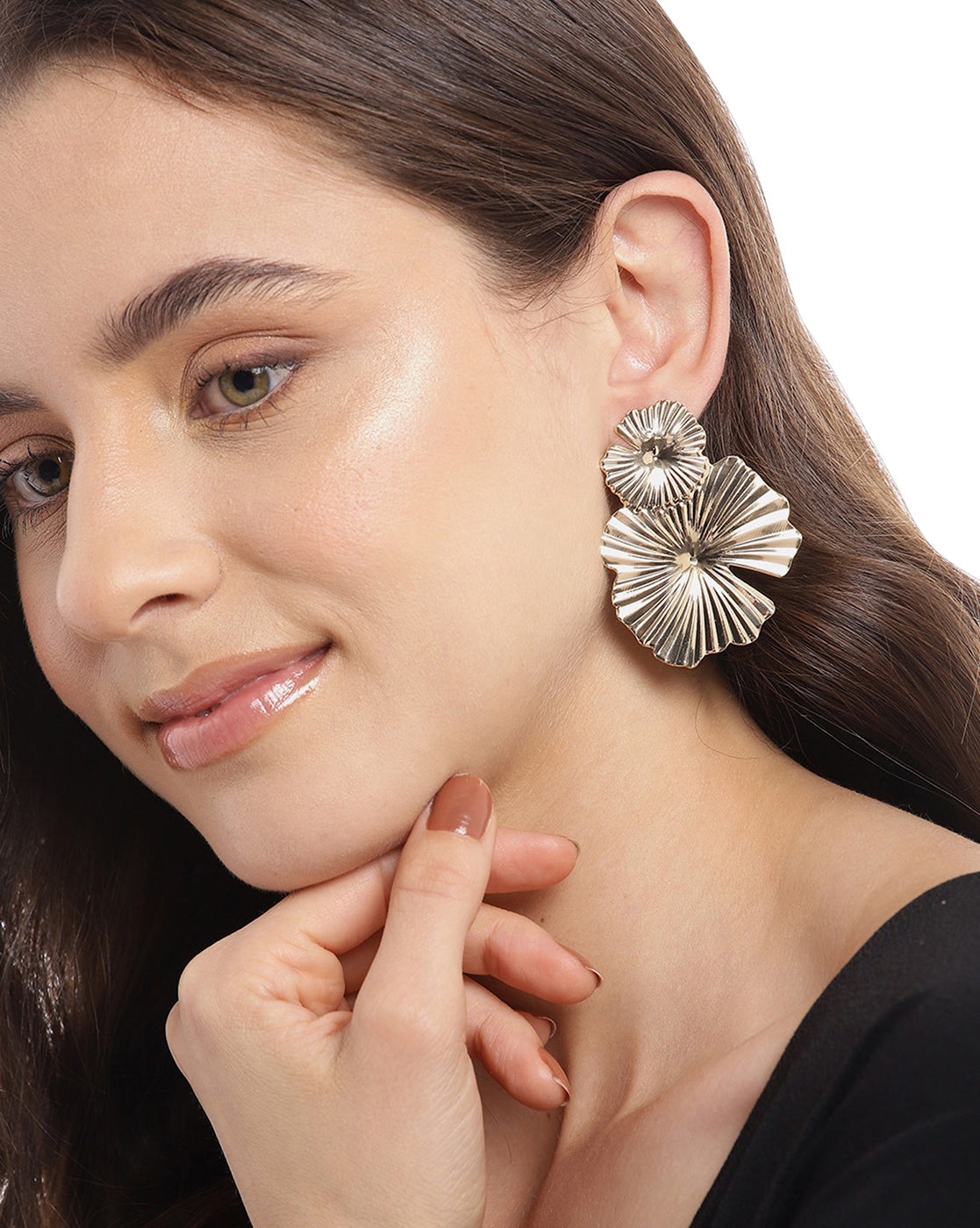 Gold-Polished Double Bar Hoop Earring - Wahe Jewels Noz2Toz